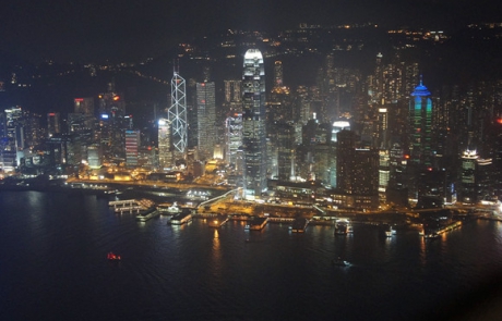 Night View of Victoria Harbour Sky 100