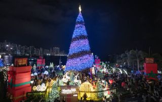 WinterFest 2024 – Hong Kong Christmas celebrations – giant Xmas tree, Xmas town and fireworks show